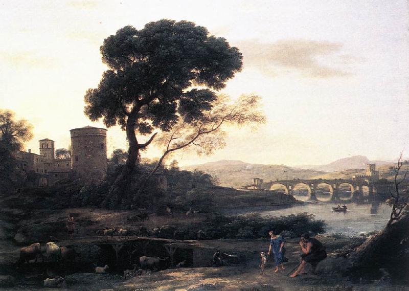 Claude Lorrain Landscape with Shepherds   The Pont Molle fgh oil painting image